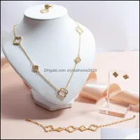 Pendant Necklaces 2022 Designer Jewelry Famous Brands Gold And Diamonds Clover 18K Set Necklace Women Drop Delivery 2021 Necklaces Pen Dhtgj