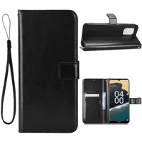 PU Leather Wallet Credit Card Slot Cases With Stand Holder Wrist Free Strap For Nokia C100 C200 C21 Plus G11 G100 G400 G60 G21 G300 G50 C30 XR20 C01 C10 C20 X10 X20