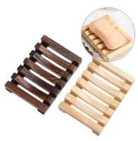 Natural Bamboo Wooden Soap Dishes Plate Tray Holder Box Case Shower Hand Washing Soaps Holders LT069