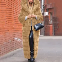Womens Fur Faux Winter Women High Quality Rabbit Coat Luxury Long Loose Lapel Overcoat Thick Warm Female Plush s 220928