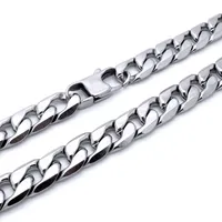 Men Jewelry 100% Stainless Steel Necklace for Man Curb Cuban Chain 12mm Width 18 20 22 24 26 28 30 32 36 Inches3357
