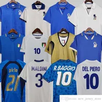 1982 Jersey de futebol retrô 1990 1996 1998 2000 Futebol em casa 1994 Maldini Baggio Donadoni Schillaci Totti del Piero 2006 Pirlo Inzaghi