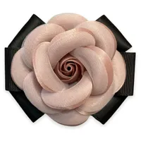 Stift broscher camellia tyg blomma svart båge hårklämma och brosch stift tillbehör gåvor för kvinnor bröllopsfest dropp deli amajewelry amixe