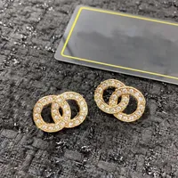 jewelry Earrings High quality anti allergy studs 925 silver needle women Huggie brand design brass gold plated Luxury advanced 5A 179w