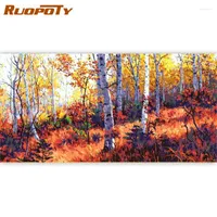 Paintings RUOPOTY Large Size 60x120cm Frame DIY Painting By Numbers Forest Landscape Acrylic Paint Calligraphy Arts