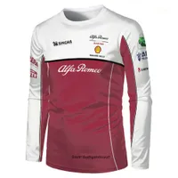 Luxury Designer Spring And Autumn Tee F1 Alfa Romeo Team Formula One Long-sleeved Men's And Women's Outdoor Extreme Sports Off-road Enthusiast T-shirt