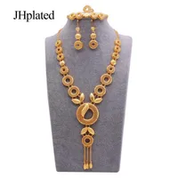 Dubai 24K Fashion Gold Plated Bridal Jewelry Sets Necklace Earrings Bracelet Ring Gift Wedding Jewellery Set Whole For Women &289H