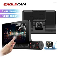 Car Rear View Cameras Cameras& Parking Sensors 3 Lens Driving Recorder Full HD 1080P Touch Screen 4 Inch Dvr Dual With Infrared Night Vision