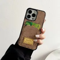 Designer Phone Cases Brown Flower Leather Card Wallet Strap Kickstand for iPhone 14 13 12 11 Pro Max 14promax 14pro 14max 13pro 12pro 11pro X Xs Xr 7 8 case with Logo Box
