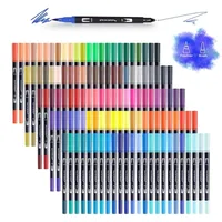 Markers Watercolor Art Brush Pen Dual Tip Fineliner Drawing for Calligraphy Painting 12 48 60 72 100 132 Colors Set Supplies 220929