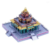 Peintures Microworld Tibetan Buddhist Temple Architecture 3d Metal Puzzle Diy Assemble Modèle Kits Laser Coupage Jigsaw Toys J042