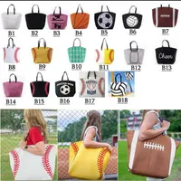 18style Baseball Bag Tote Canvas Handbags Softball Football Shoulder Basketball Print s Cotton Sports Soccer Handbag Gga3587-1294R