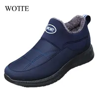 Boots Wotte Mens Winter Keep Warm Snow Fashion Plush Cotton Shoes Man Driving Moccasins Quality Men Loafers 220929