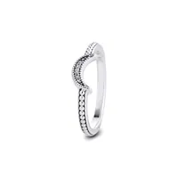 2020 Genuine 925 Sterling Silver Pandora Rings for Women Crescent Moon Beaded Ring Engagement Wedding Statement Jewelry Party Gift315b