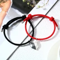 Charm Bracelets One Pair Valentine's Day Gifts For Lover Magnetic Heart Bracelet Bangle Magnet Attract Pendant Couple Women Men