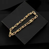 Link Chain U-shaped Ring Buckle Bracelet Copper Plated 18K Gold Jewelry Luxury Texture Online Celebrity175Y