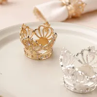 Crown Napkin Ring Gold Silver Napins Buckle Hotel Wedding Tanddoek Ringen Banquet BHB15911