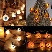 Other Event Party Supplies 2023 Halloween Pumpkin Ghost Skeletons Bat Led Light String Festival Decoration For Home Outdoor Ornament 220928