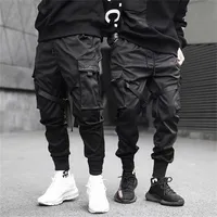 Men's Pants Ribbons Harem Joggers Men Cargo Pants Streetwear Hip Hop Casual Pockets Track Pants Male Harajuku Fashion Trousers 220928