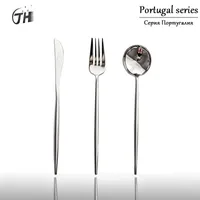 Dinnerware Sets Net Red Portuguese Mirror Knife And Fork Spoon Dessert Coffee Fruit Stirring Household Com