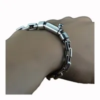 S925 STERLING Silver Vintage Single Lock Clasp Men Bracelet For Fine Jewelry 925 Solid Thai Silver O Chain Bangle Male Punk Box CH249Y