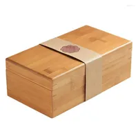 Bouteilles de rangement boîte à thé en bois rétro à feuilles caddies emballage café cookie cadeau armoires de cuisine conteneur décoration de maison