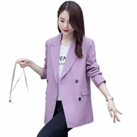 women's Suits & Blazers Blazer Spring And Autumn 2021 Temperament Suit Jacket Wild Double-breasted Tops Professional Office Ladies Outwear K 37T7#