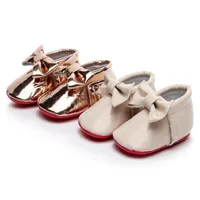 Patent PU Leather tassel baby moccasins Big Bowknot red bottom First Walkers for 0-24M Boys Girls Toddlers Infants Babies2787