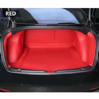 Floor S Carpets Tesla Model 3 Y مخصصات ملحقات داخلية مخصصة للسيارة السجادة الجلدية الدائمة للتخزين الخلفي حصيرة Red 0929