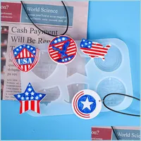 Molds Usa Flag Resin Molds Keychain Pendant Mold Star Round Epoxy Gift For Day Drop Delivery 2021 Jewelry Tools Equipment Vipjewel Dhyzb