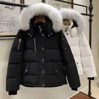 겨울 다운 자켓 야외 레저 무스 다운 코트 바람 방풍 남성 대피 방수 방수 및 스노우 방지 재킷 두꺼운 콜라 진짜 늑대 모피