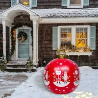 Christmas Decorations New 60CM Outdoor Christmas Inflatable Decorated Ball Made PVC Giant Big Large Balls Tree Decorations Outdoor Decoration Toy Ball T220929