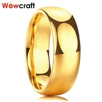 Gold Tungsten Carbide Ring Mens Womens Wedding Band Engagement Rings Polished Domed Comfort Fit Engraving customizing 1745