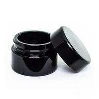 Black Glass Jar Bottle 5ml 10ml 15ml 20ml 30ml 50ml with Classic Screw Lid Empty Dab Jars Concentrate Container