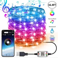 Strips LED Strip Light APP Bluetooth Waterproof String RGB Christmas Halloween Party Night Atmosphere For Room Decor 5M 10M