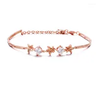 Link Bracelets Bettyue Charming Flower And Cubic Design Adjustable Two Color Exquisite Bracelet For Women&Girls Dainty Wedding Party