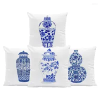 Cuscino alla moda con cerniera cinese in stile cinese vasi in porcellana blu decorazione per la casa per bambini