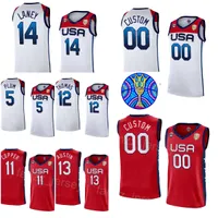 Print vrouwen US 2022 FIBA ​​Basketball 7 Ariel Atkins Jersey America World Cup 6 Sabrina Ionescu 5 Kelsey Plum 4 Jewell Loyd Lady 10 Breanna Stewart 9 Aja Wilson Woman