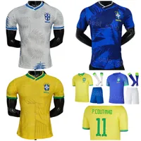 Homens crianças Brasil Soccer Jerseys seleção nacional Richarlison Raphinha Coutinho Silva Paqueta Marquins