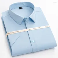 Men's Casual Shirts Men's Men's Short Sleeve Wrinkle Free Stretchy Silky Pocketless Standard-fit Formal Business Work Office Easy