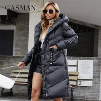 여자 다운 파파스 가스맨 여자 겨울 재킷 롱 후드 코트 여성 패션 따뜻한 파파 브랜드 고품질 여성 다운 재킷 M206 220930