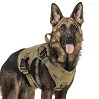 Dog Collars & Leashes Military Tactical Harness K9 Working Vest Nylon Bungee Leash Lead Training Running For Medium Large Dogs German Shephe