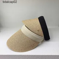 Sun Hat Face Face Coverning Capinho de palha de palha vazio Caps de beisebol sem teto ajustável