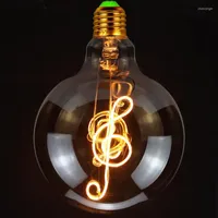 Lumières nocturnes G125 Ampoule Vintage ampoule rétro Edison LED Filament Love E27 Décor industriel pour la lampe à incandescence maison