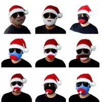 Bola de bolas Decoración de máscara de barba divertida Santa Santa Unisex cómodo rojo para adultos