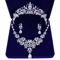 Bridal Tiaras Hair Necklace Earrings Accessories Wedding Jewelry Sets Cheap Fashion Style Bride Hair Dress311B