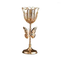 Mum tutucular için ev dekoru mum tutucu 50mm sütun metal sanat kelebek şamdan goldencandle