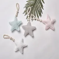 Home Decor Nordic Style Wooden Beads Moon Star Heart Ornaments Dream Catcher Kids Room Decoration Wall Hanging Girls Baby Tents Decorative 20220930 E3