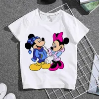  t-shirt fashion cute mouse print parent-child men's and women's short sleeved children's retro pretty