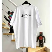 Top Quality Balencaigass T Shirt Machine Fashion Brand Paris Game Element Print Loose T-shirt Version Family UnisexUBV2